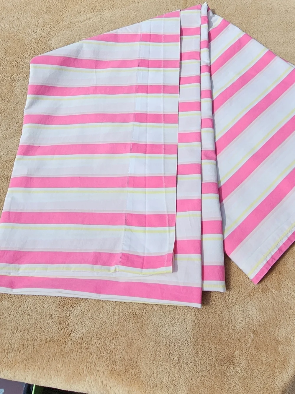 Pottery Barn Kids Pink Stripe Flat Sheet.  Twin